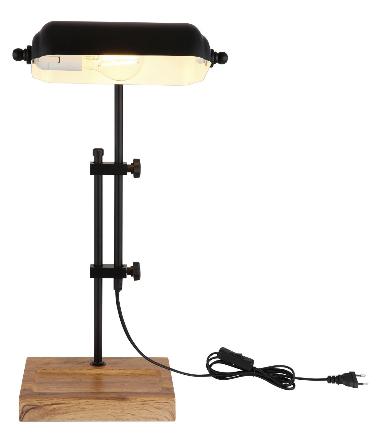 Tischleuchte 24918 - Dunkelbraun/Schwarz, Natur, Holzwerkstoff/Metall (26,5/18,2/50cm) - Globo