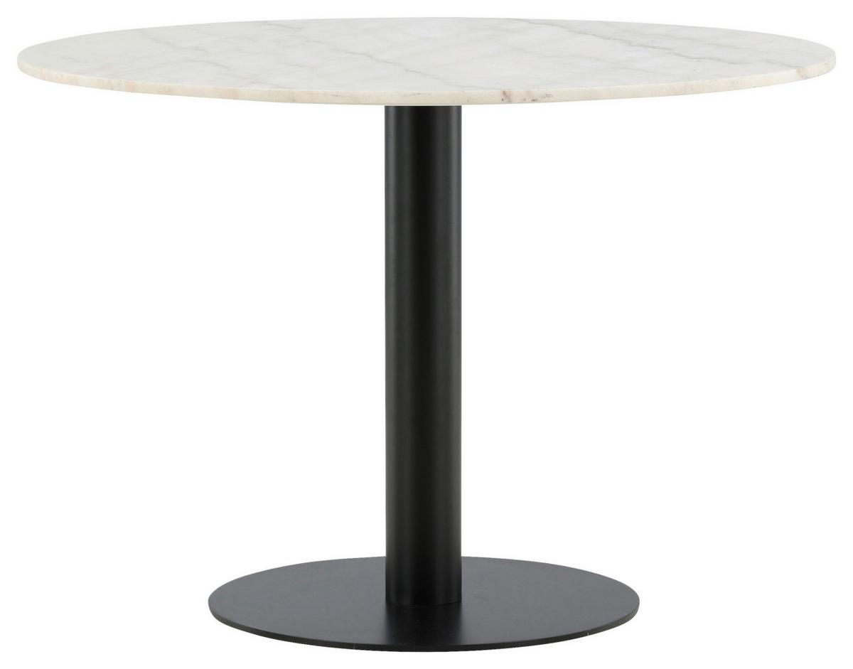 Esstisch Estelle - Schwarz/Weiß, Design, Stein/Metall (106/106/75cm) - Livetastic