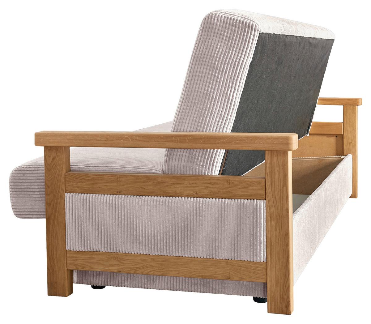 Schlafsofa Malaga Rosa B: 220cm - Naturfarben/Rosa, Design, Holz/Textil (220/90/90cm) - P & B