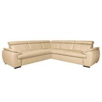 Ecksofa City Beige B: 265x265 Cm - Wengefarben/Beige, Design, Leder (265/265cm) - Livetastic