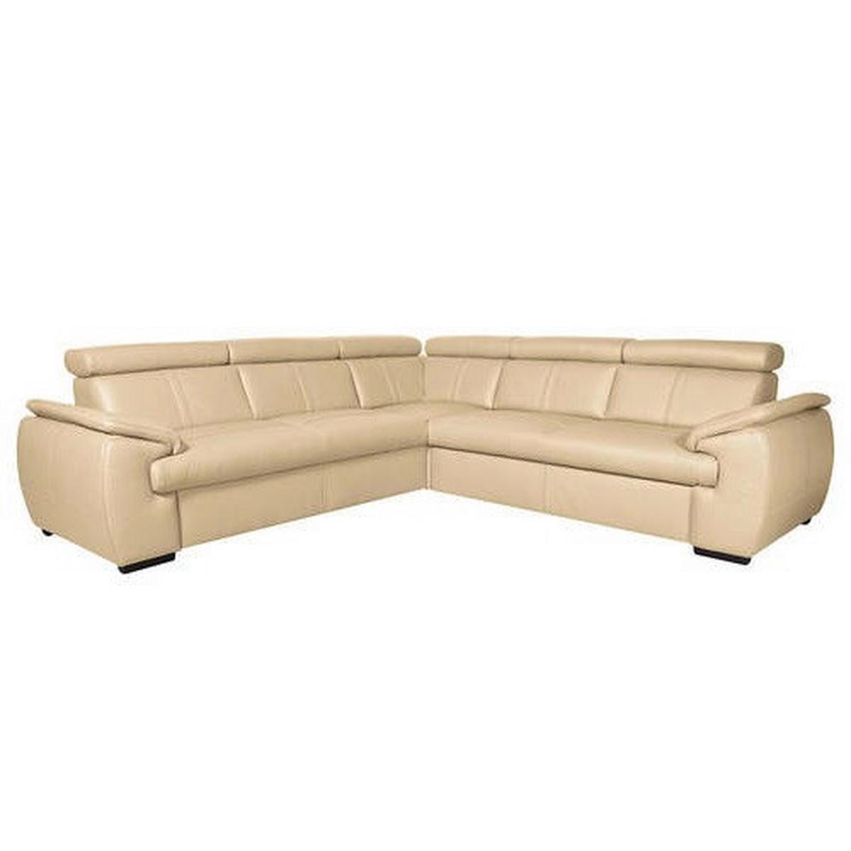Ecksofa City Beige B: 265x265 Cm - Wengefarben/Beige, Design, Leder (265/265cm) - Livetastic
