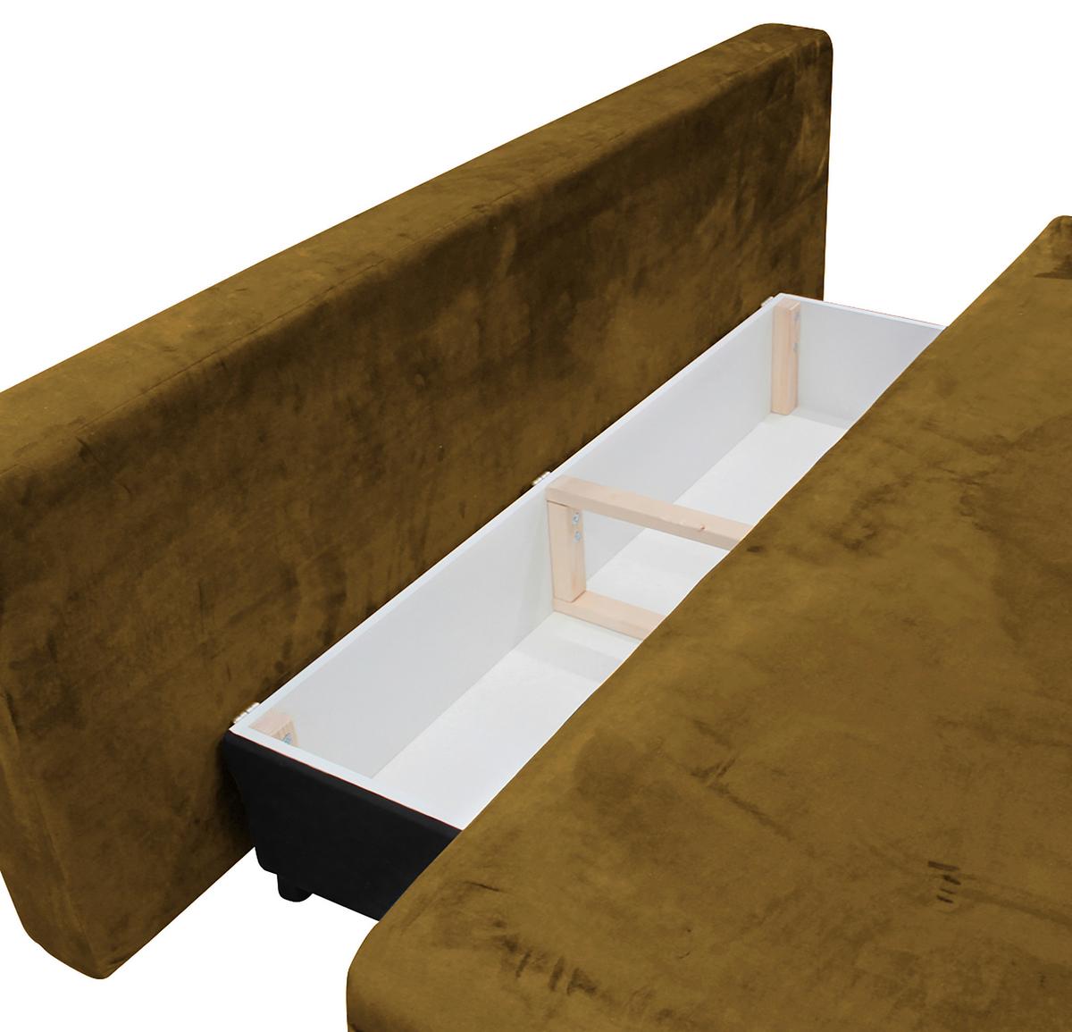 2-sitzer-sofa Mit Schlaffunktion Look B: 217 Cm - Goldfarben/Schwarz, Design, Textil (217/73/86/106cm) - MID.YOU
