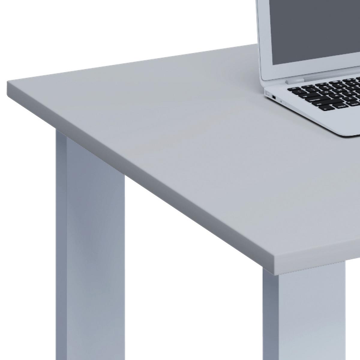 Schreibtisch Lona Grau/weiß B: 80 Cm - Weiß/Grau, MODERN, Holzwerkstoff/Metall (140/80/76cm) - MID.YOU