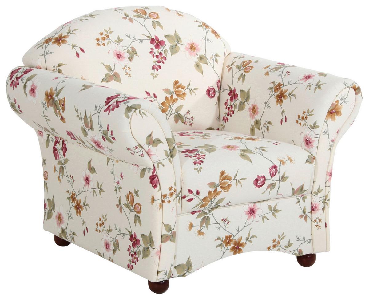 Posltersessel Mit Armlehnen Corona Rot/weiß - Rot/Nussbaumfarben, Design, Textil (96/85/81cm) - Max Winzer