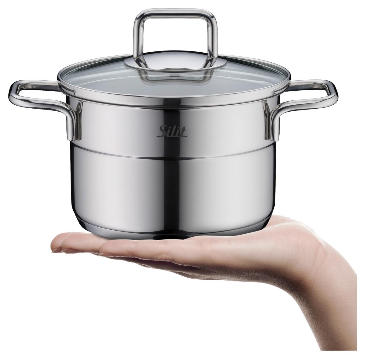 Kochtopfset Silit Extra Cook Mini - Edelstahlfarben, KONVENTIONELL, Metall (21,5/23,8/37,4cm) - Silit