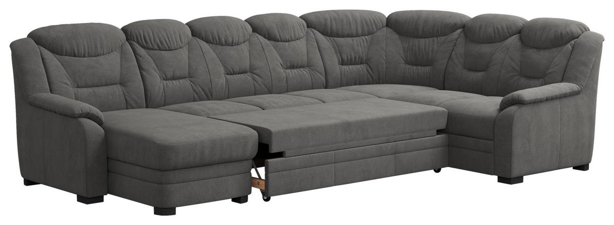 Wohnlandschaft Marcus Anthrazit inkl. Bettkasten - Anthrazit/Schwarz, Basics, Textil (162/330/211cm) - MID.YOU