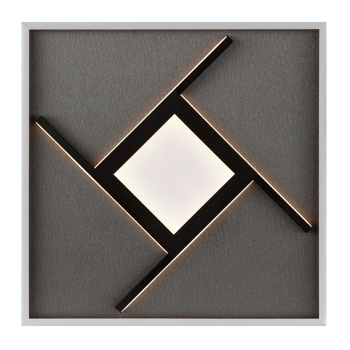 LED-Deckenleuchte Hardy Schwarz B: 46 cm - Schwarz, Design, Kunststoff/Textil (4,7/46/46cm) - Brilliant
