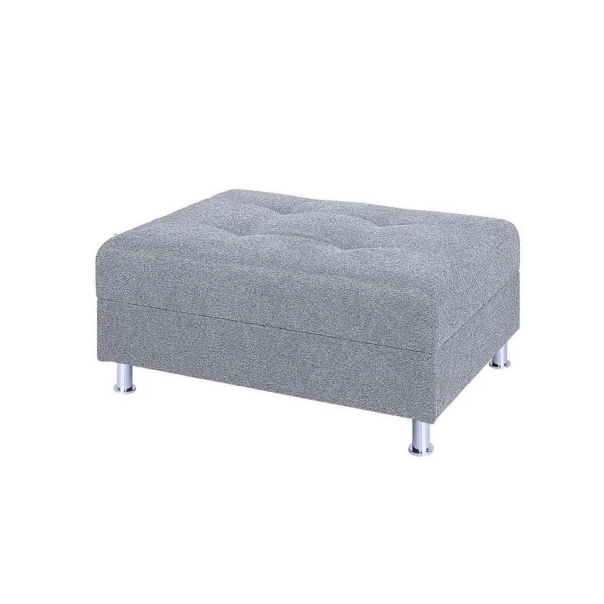 Hocker Sofia Hellgrau H: 80 Cm - Chromfarben/Hellgrau, Basics, Textil (100/80/47cm) - P & B