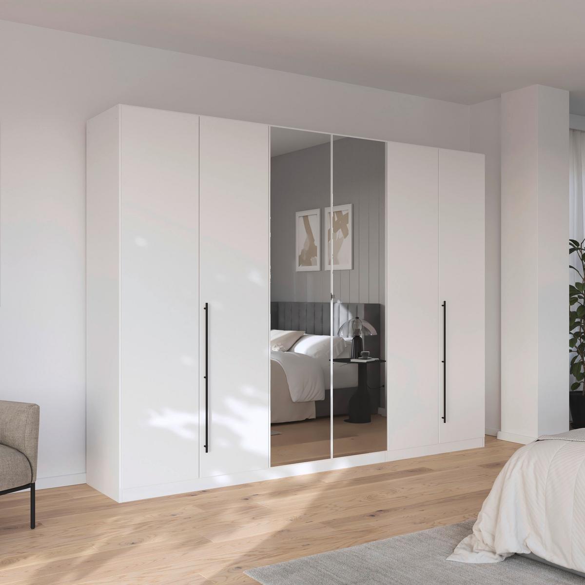 Skriňa s otočnými dverami SAFARI, šířka 271 cm - sivá/biela, Konventionell, kov/kompozitné drevo (271/210/54cm) - Based