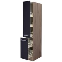 POTRAVINOVÁ SKŘÍŇ MILANO - barvy dubu/antracitová, Moderní, kov/kompozitní dřevo (30/200/57cm)