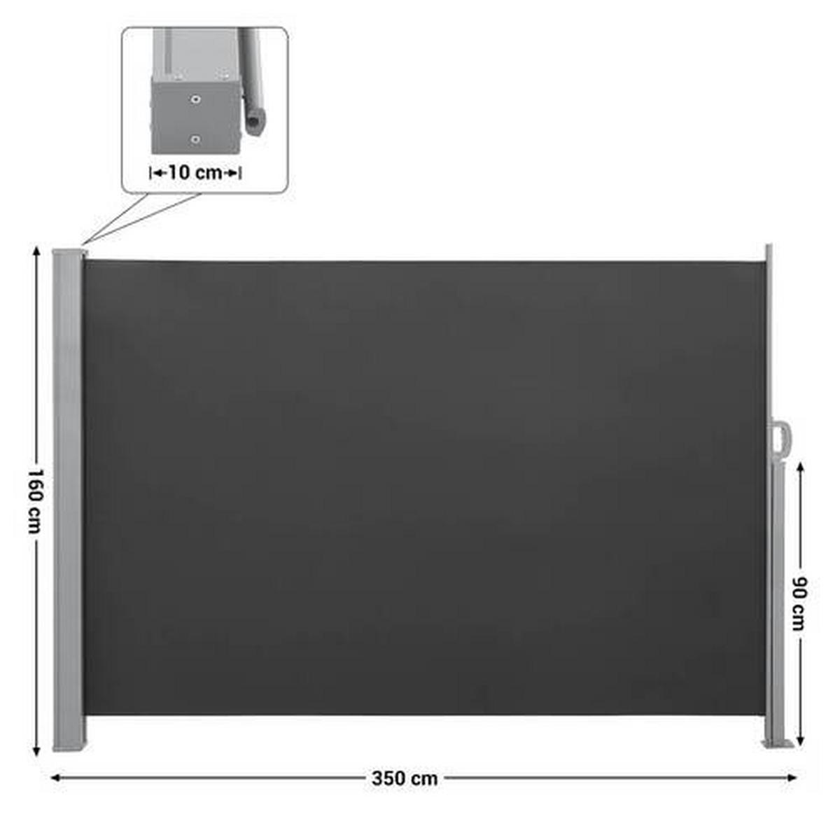 Seitenmarkise Grau Bxh: 350x160 Cm - Grau, Basics, Textil/Metall (350/160cm) - Modante