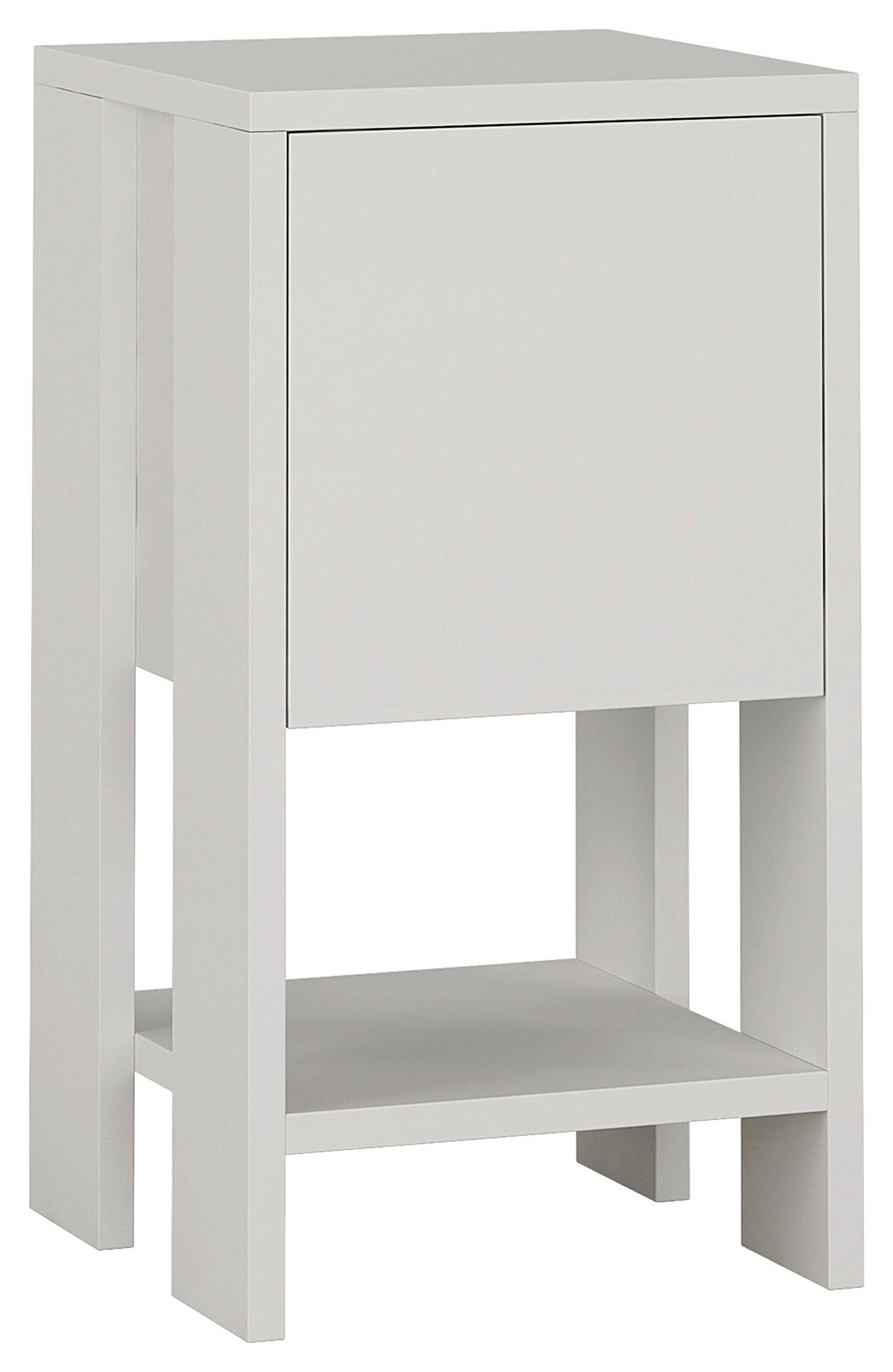 Nočný stolík EMA biely - biela, Design, kompozitné drevo (30/55/30cm) - Livetastic