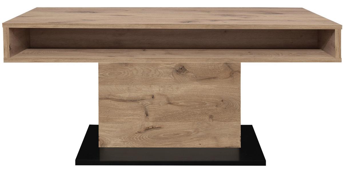 Couchtisch Lift Eichefarben/schwarz B: 110 Cm - Eichefarben/Schwarz, Design, Holzwerkstoff/Metall (110/58-77/60cm) - MID.YOU