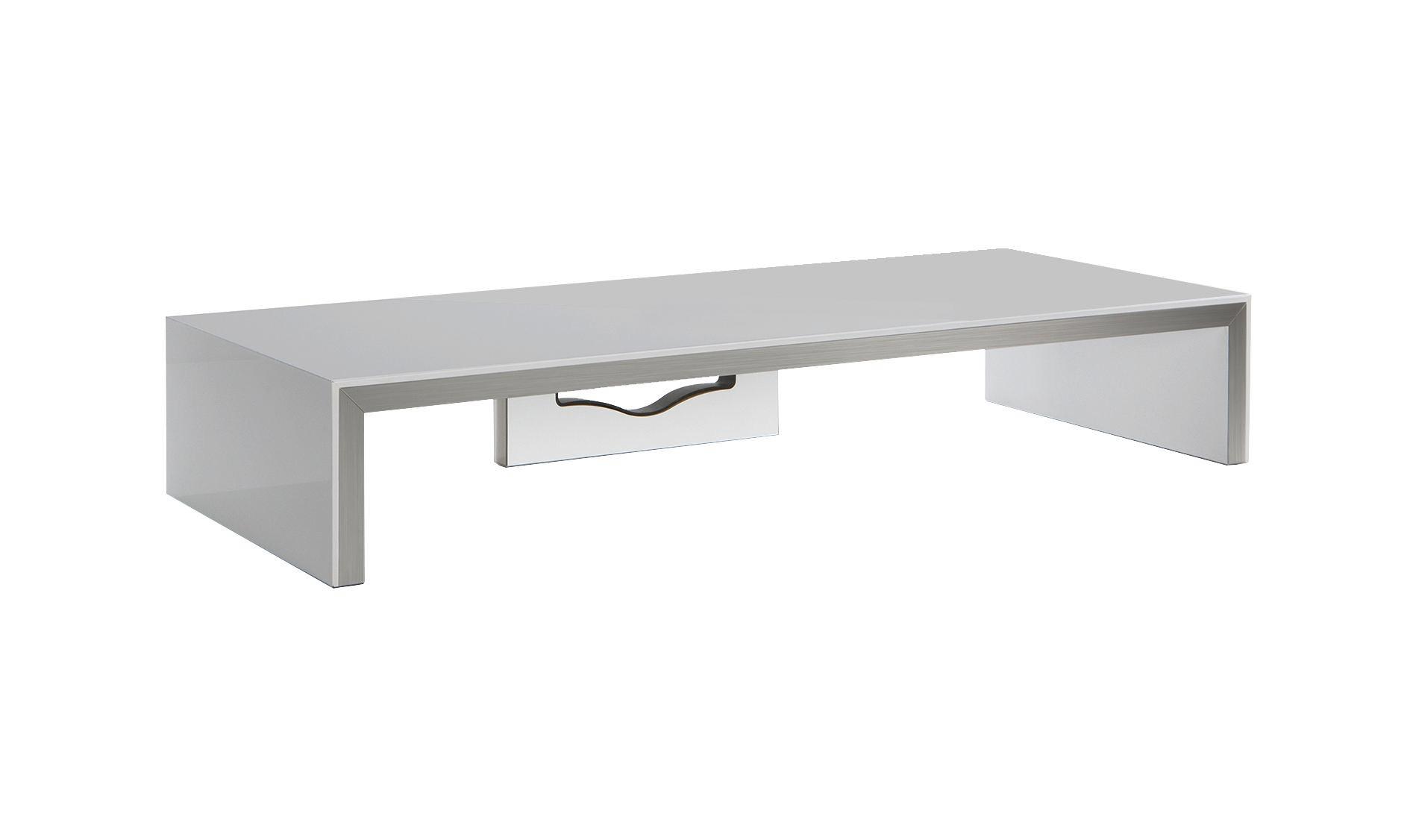 TV-Aufsatz Edlosa B: 63 cm - Alufarben/Weiß, KONVENTIONELL, Holzwerkstoff (63/10/26cm)