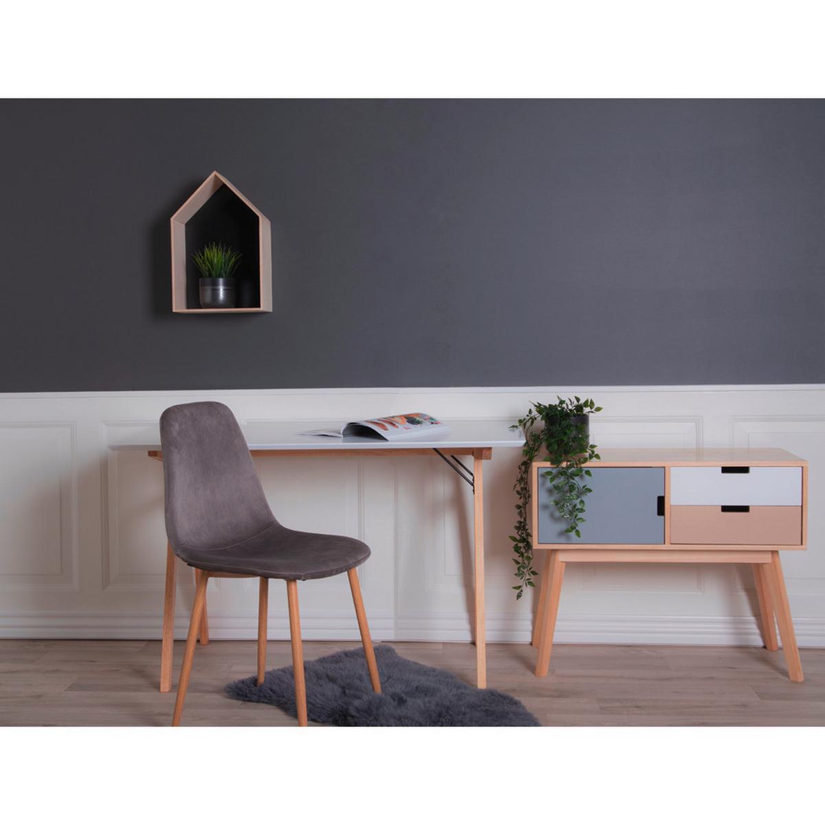 Schreibtisch Vojens B: 120 Cm Weiß Eiche Bianco Dekor - Eiche Bianco/Weiß, MODERN, Holz/Holzwerkstoff (120/75/60cm) - MID.YOU