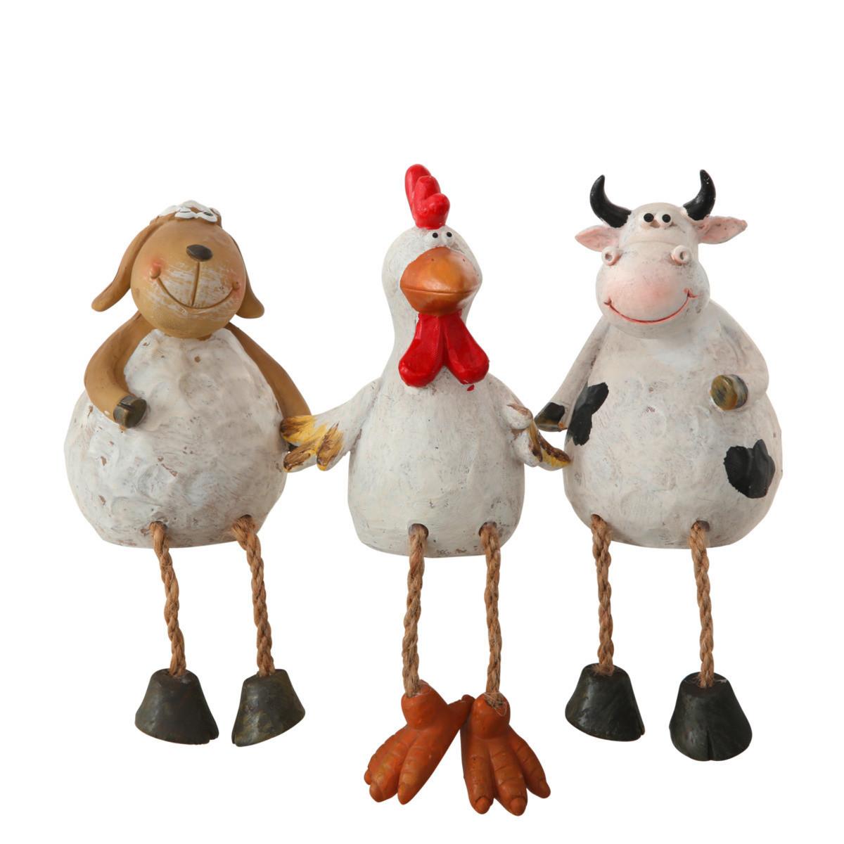Dekotier Kantenhocker Farmtiere - Multicolor, Design, Kunststoff (8/8/20cm)