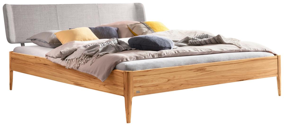 Bett Pienza Buchefarben 140x200 Cm - Buchefarben/Hellgrau, MODERN, Holz/Textil (140/200cm) - Hasena