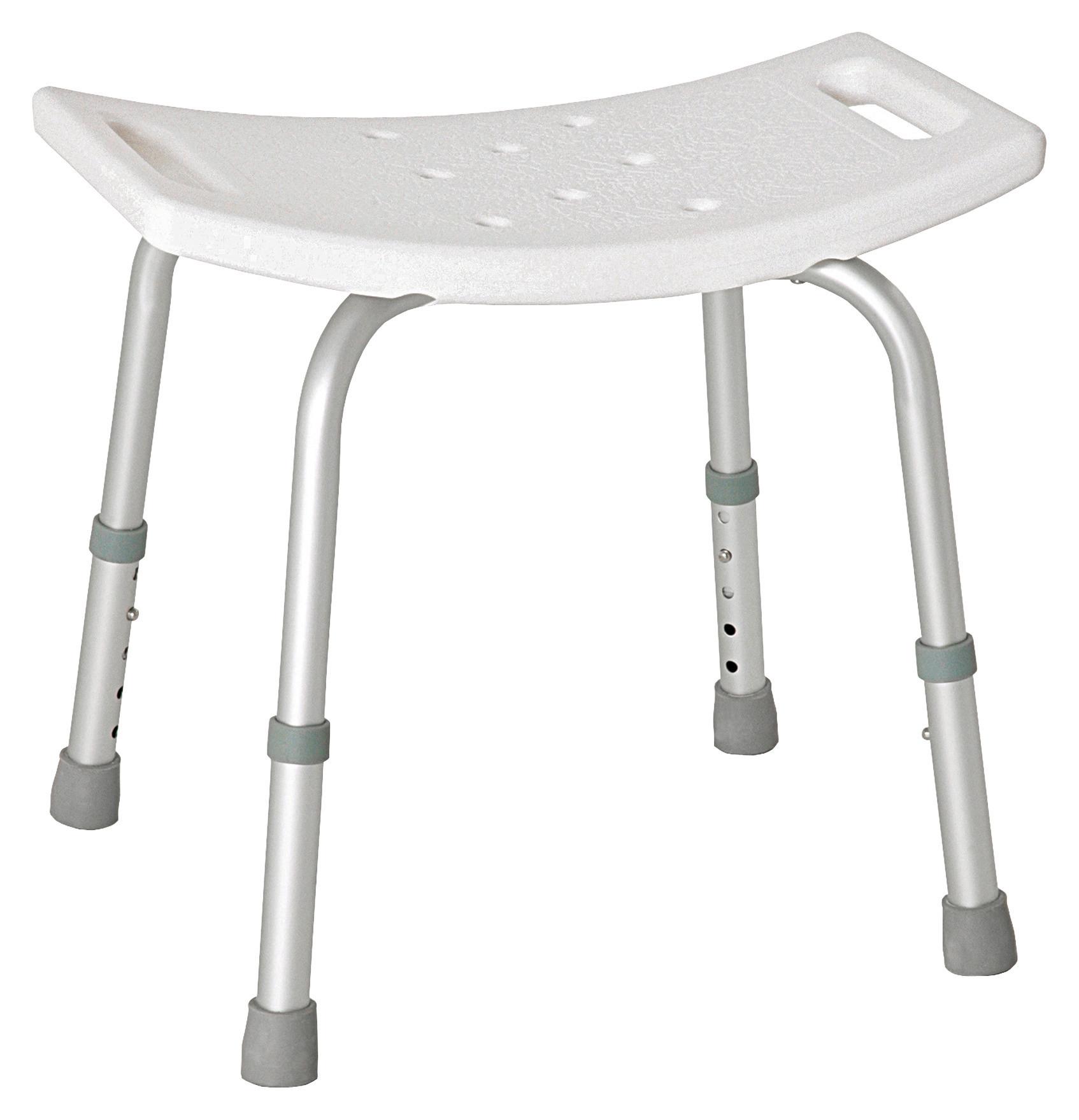 Duschhocker Rudi Metall/ Kunststoff Weiß H: 50,5 Cm - Alufarben/Weiß, MODERN, Kunststoff/Metall (50,5/39-50/30,5cm)