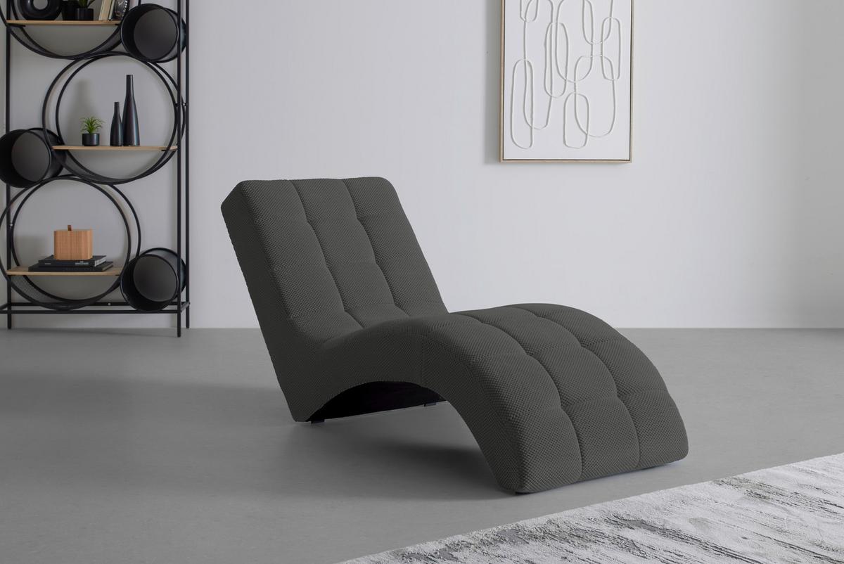 Relaxačné ležadlo LAVANDA, sivá, max. 120 kg - čierna/sivá, Modern, textil/plast (68/80/167cm) - Mömax