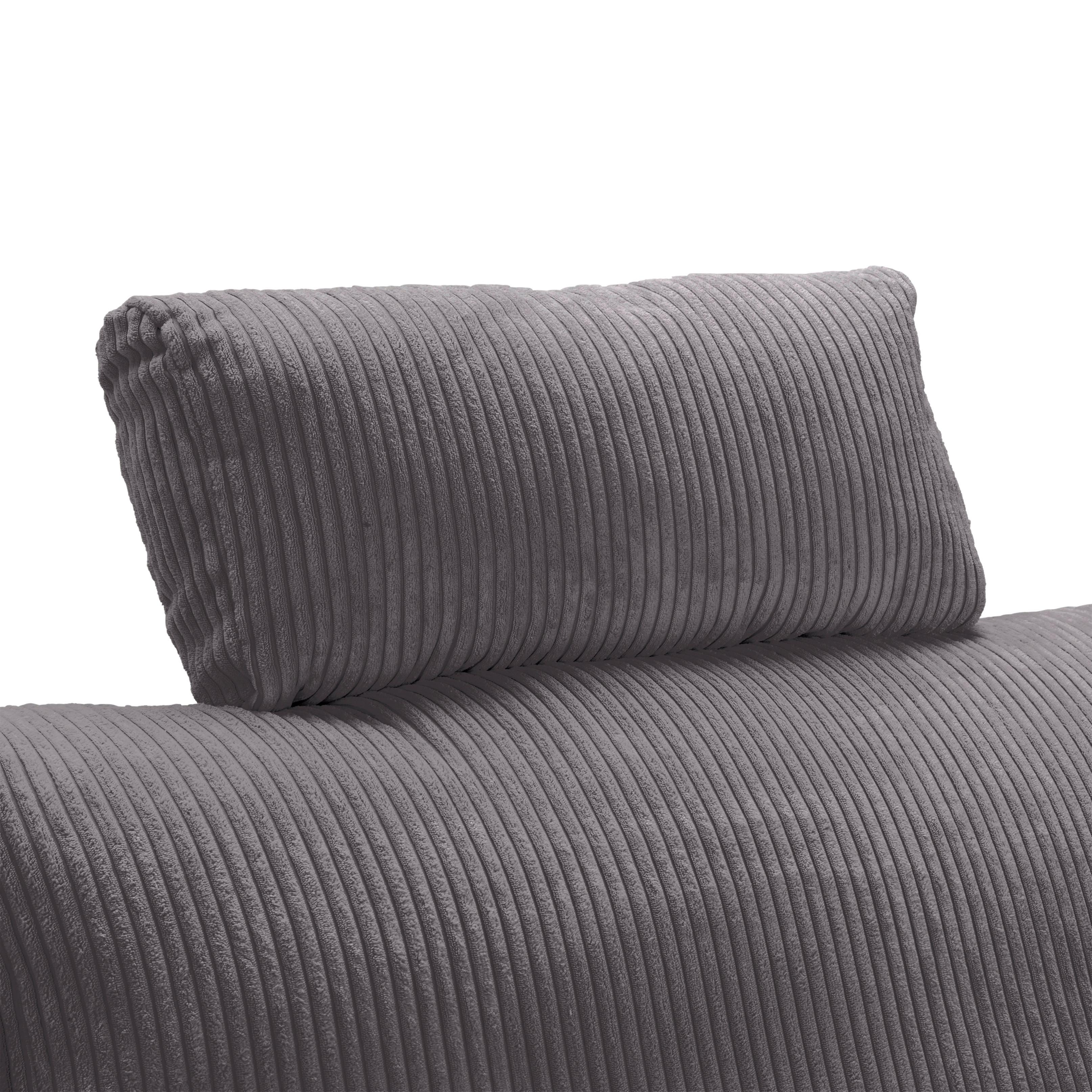 Opierka hlavy LILLE, grafitový menčester - grafitová, Modern, textil (58/23/10cm) - Mömax