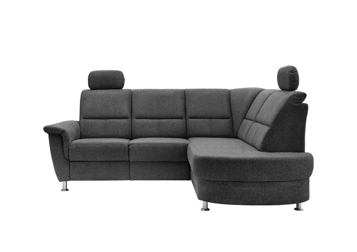 Ecksofa mit Stauraum Parole Anthrazit Chenille - Chromfarben/Anthrazit, KONVENTIONELL, Textil (231/184cm) - Livetastic