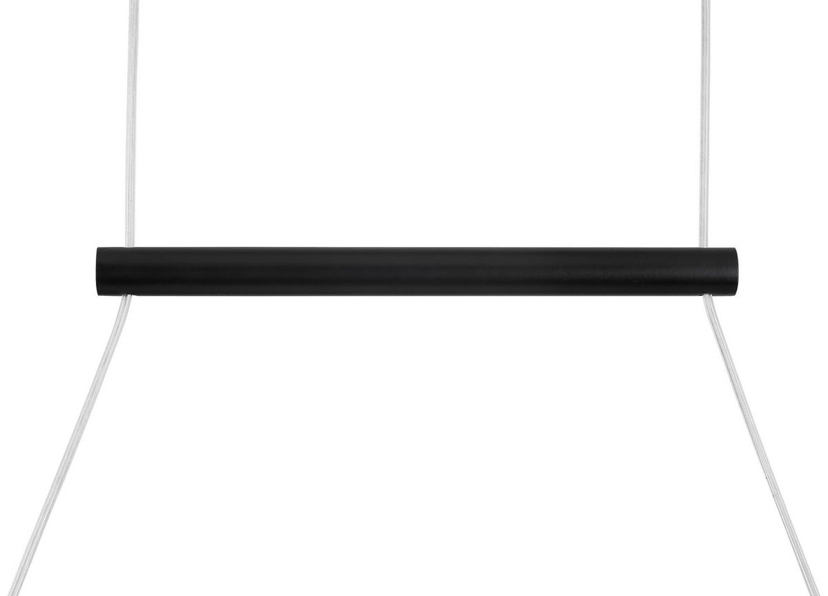 Led-hängeleuchte Solea H: 120 Cm 1-Flammig, Geschwungen - Schwarz, MODERN, Kunststoff/Metall (88/120cm) - Luca Bessoni