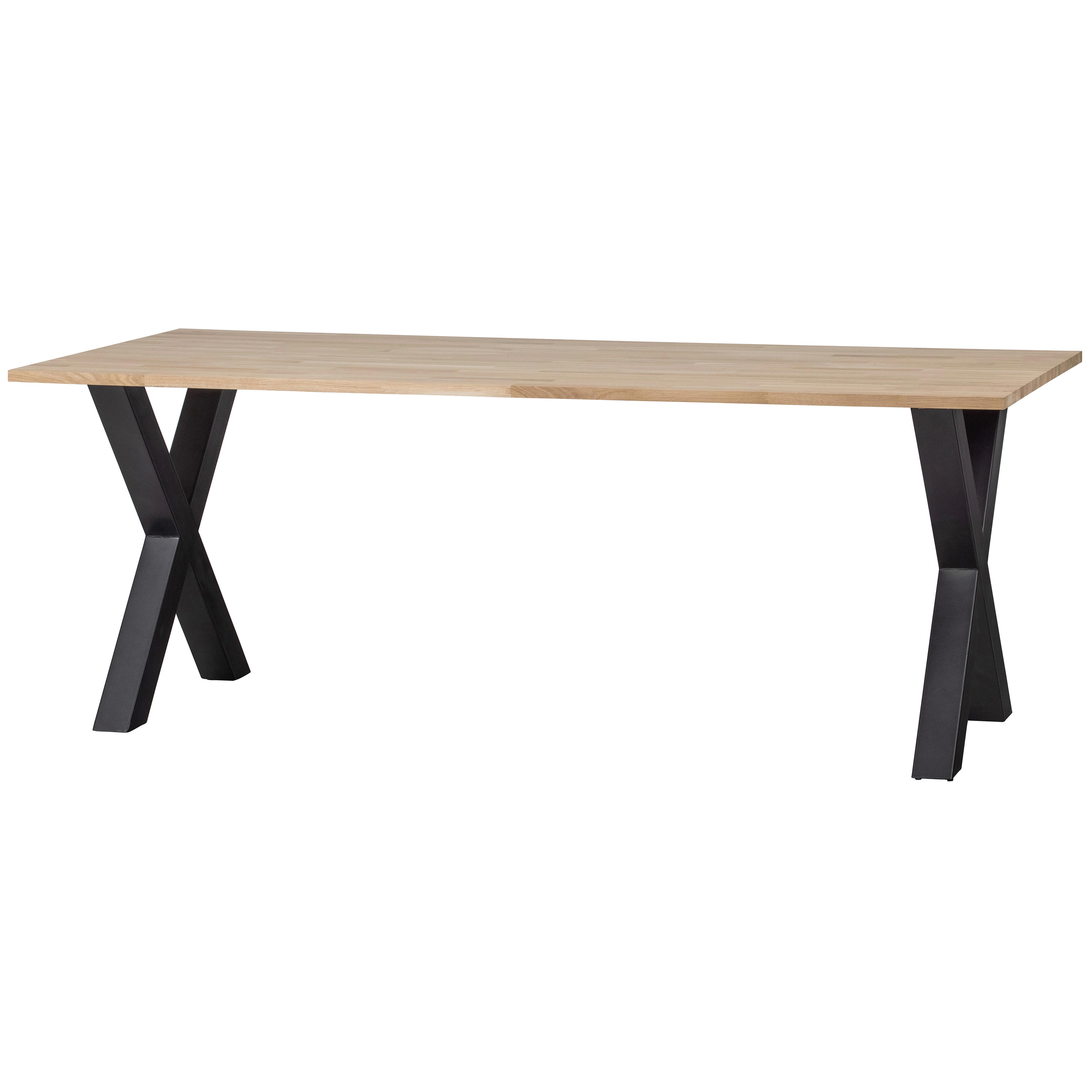 Esstisch Tablo Eichefarben L: 220 Cm - Eichefarben/Schwarz, Design, Holz/Metall (220/90/75cm) - Livetastic