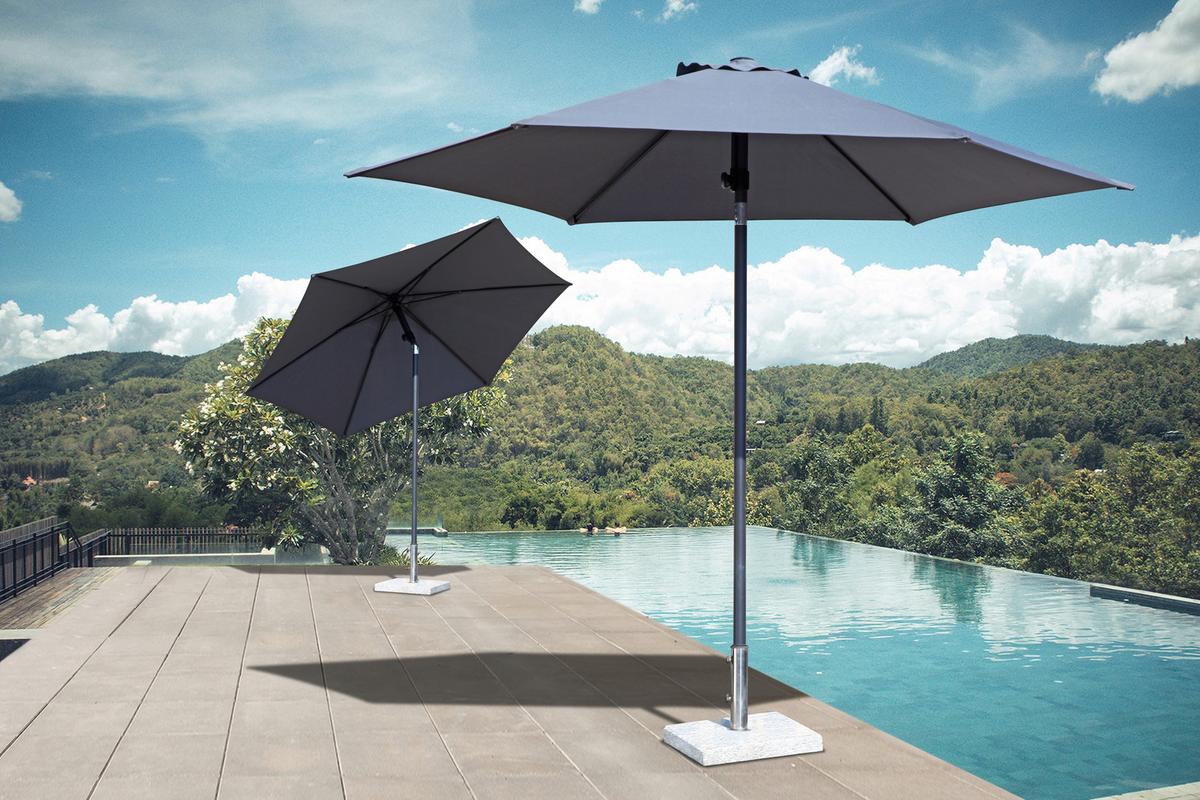 SLUNEČNÍK ADORNO - antracitová, Moderní, kov/textil (300/243/300cm) - Modern Living