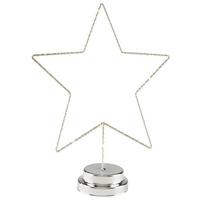 Dekoračná hviezda s LED 'FRISO' - strieborná, Modern, kov (27/8,5/31,5cm) - Bessagi Home