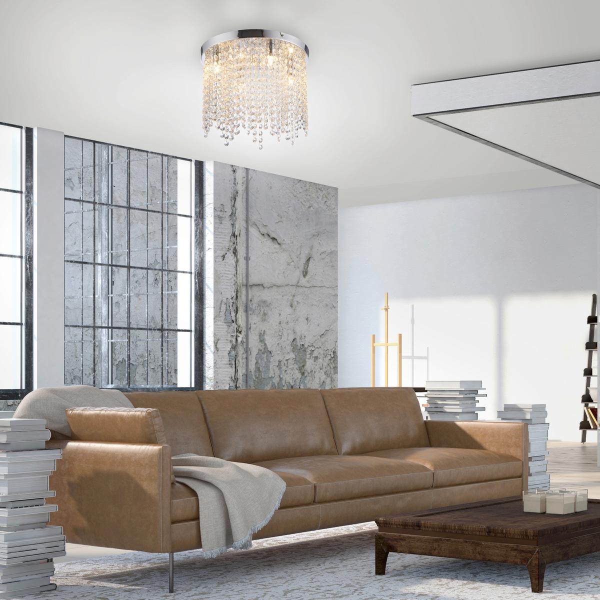 Kronleuchter, G9 20w 15064-17 - Chromfarben, ROMANTIK / LANDHAUS, Glas/Kunststoff (30/30/22cm)