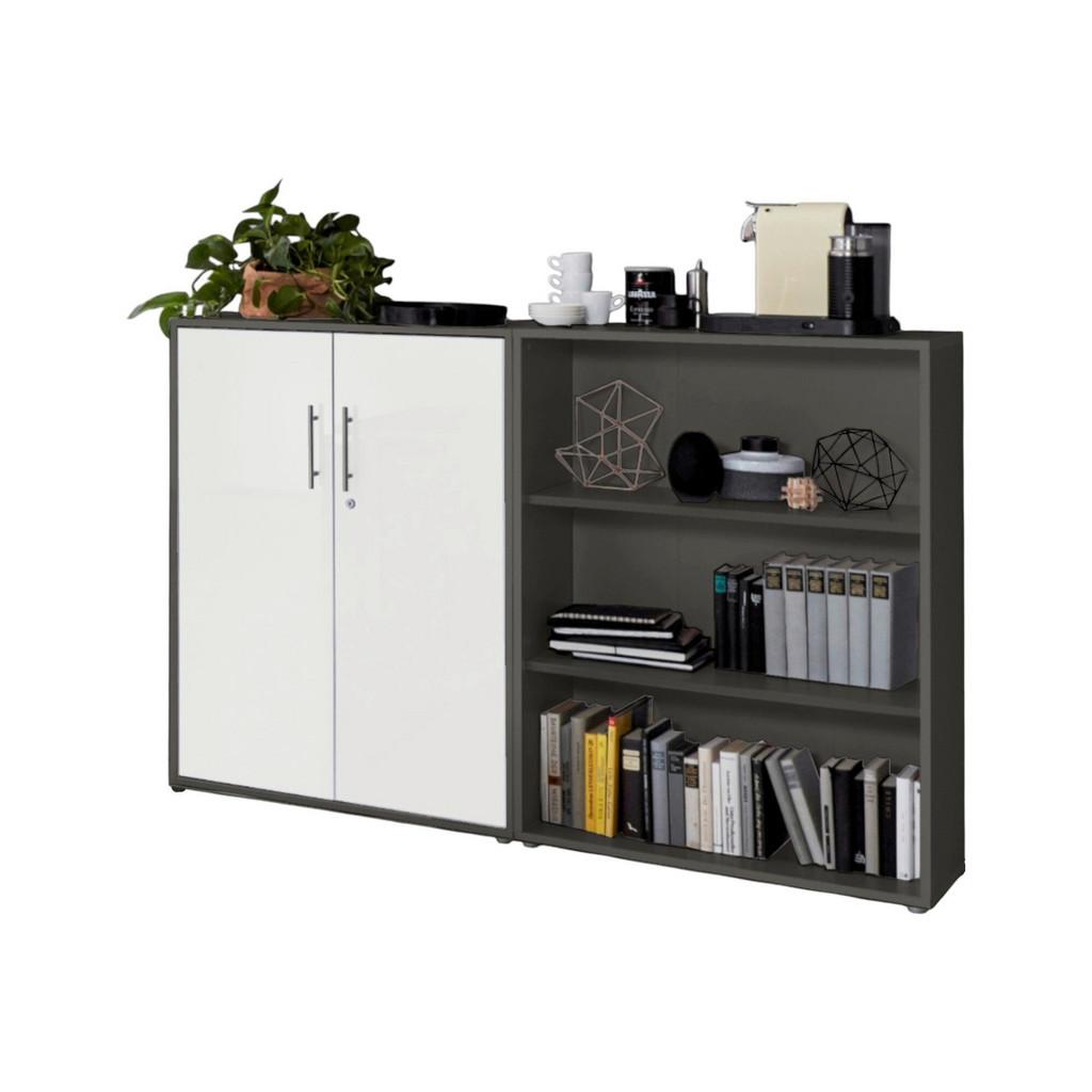 AKTENSCHRANK OFFICE EDITION-SW SET 1 NIEDR.