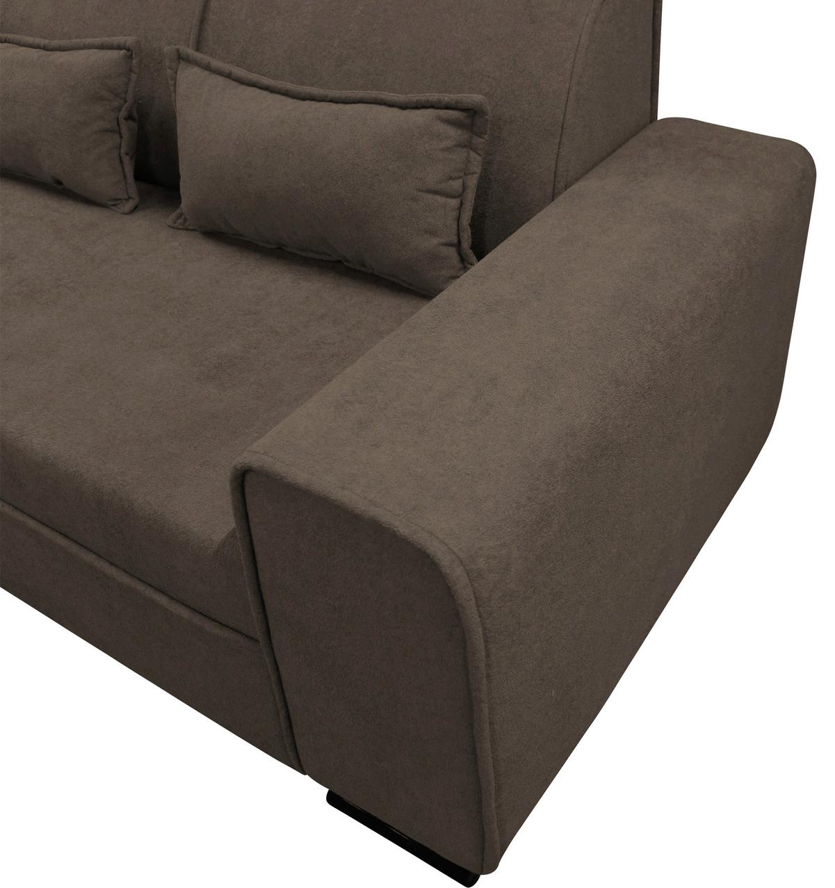 Ecksofa Classic Braun 175x270 cm - Schwarz/Braun, Design, Textil (175/270cm) - MID.YOU