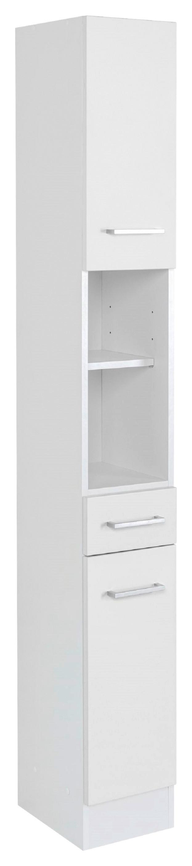 Badezimmer Hochschrank Riga 25x190 cm Weiß - Weiß, MODERN, Holzwerkstoff (25/190/35cm) - Held
