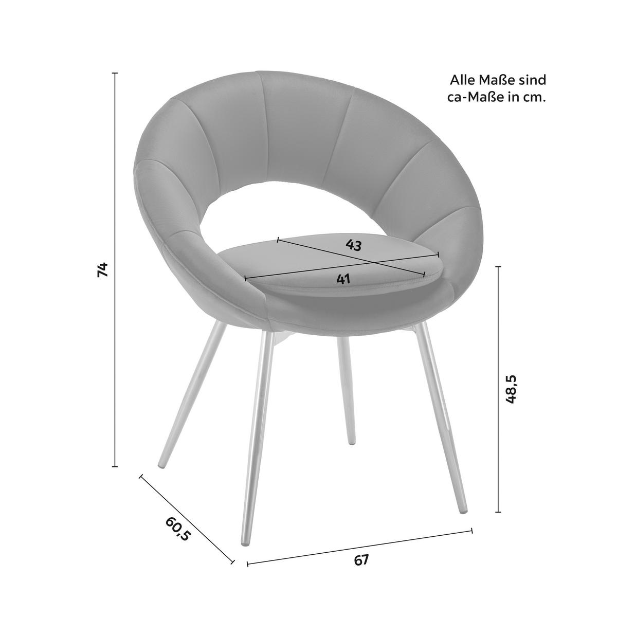 Židle ze sametu Levi tmavěmodrá - tmavě modrá, Moderní, kov/dřevo (67/74/60.5cm) - Bessagi Home