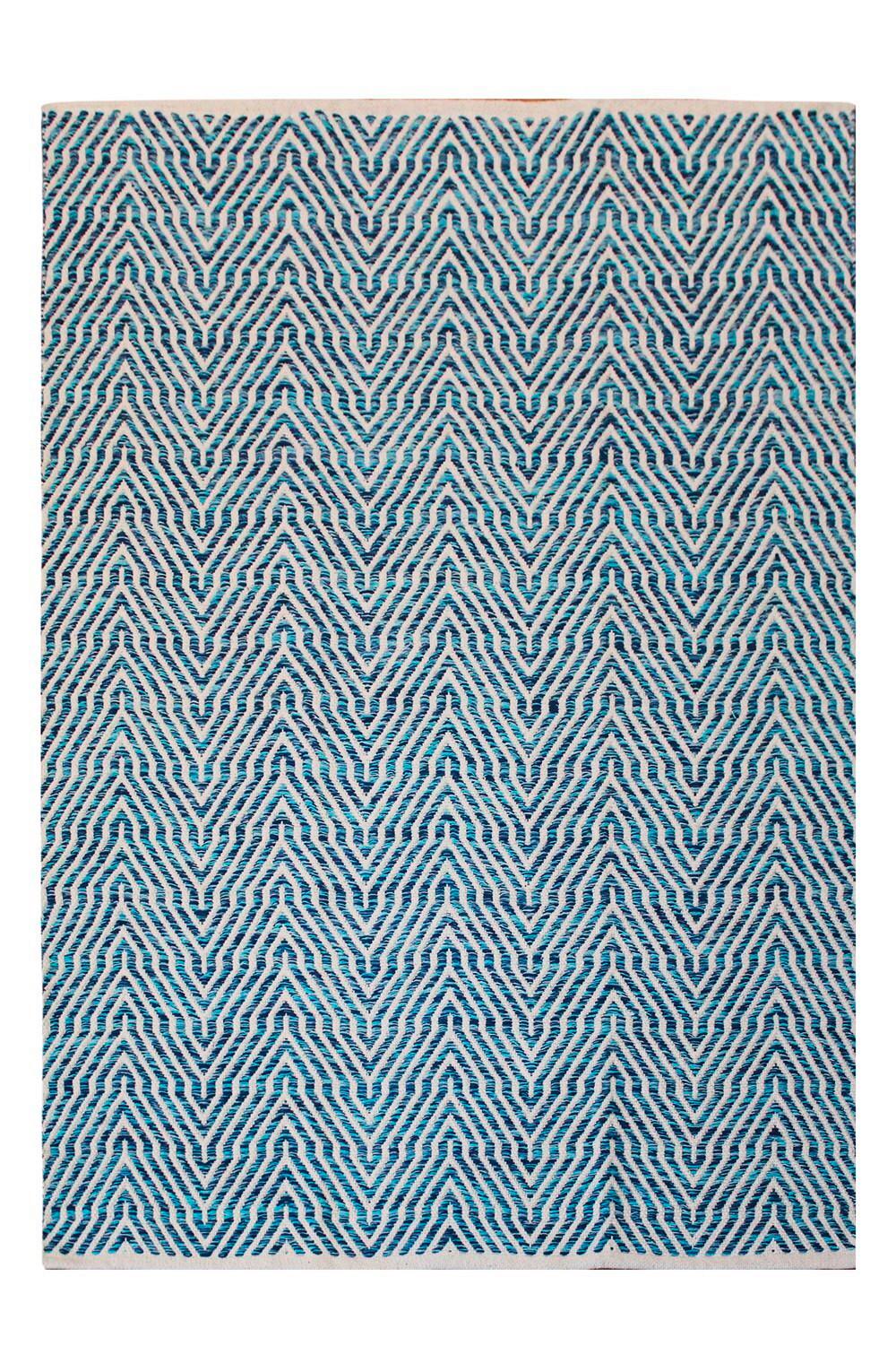 Flachwebteppich Aperitif Blau, 160x230 cm - Blau, KONVENTIONELL, Textil (160/230cm)