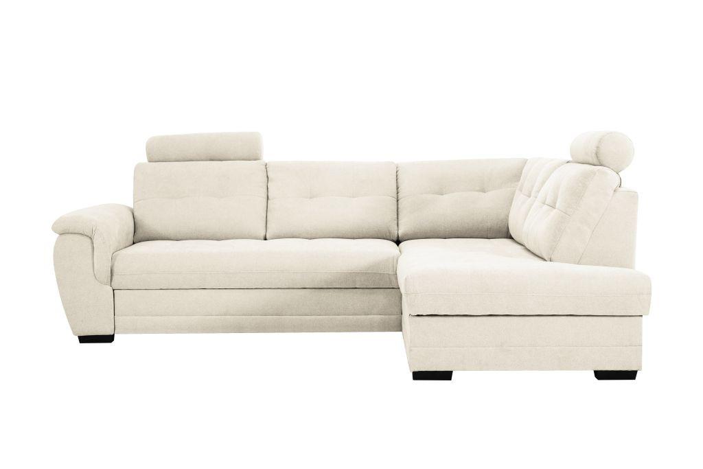 Rohová sedačka FALCO, pravá, krémová žinylka,2x op.hlavy - černá/krémová, Konvenční, dřevo/kompozitní dřevo (251/183cm) - Ondega