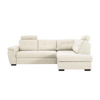 Rohová sedačka FALCO, pravá, krémová žinylka,2x op.hlavy - černá/krémová, Konvenční, dřevo/kompozitní dřevo (251/183cm) - Ondega