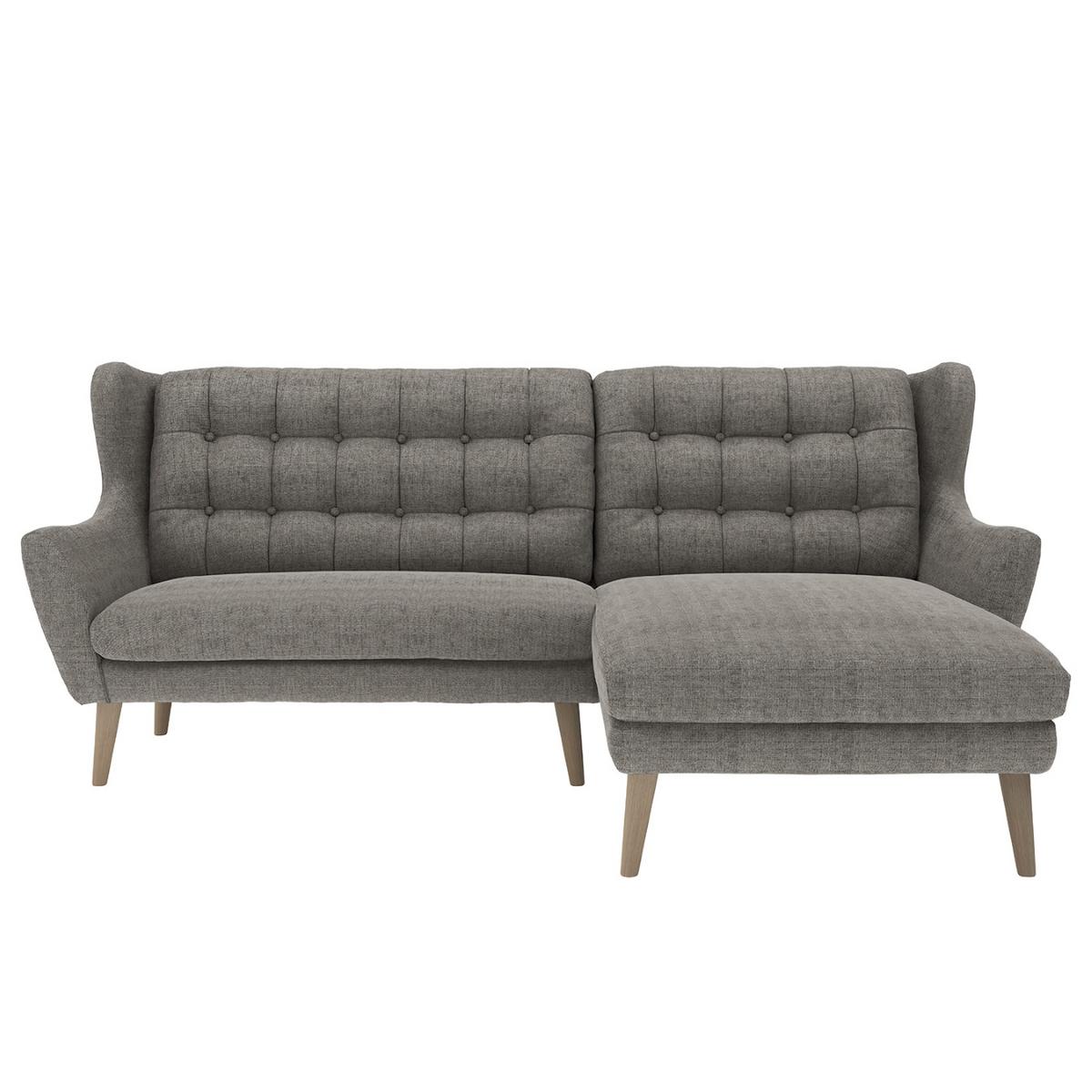 Ecksofa Henry Dunkelgrau S: 173x250 cm - Eichefarben/Dunkelgrau, KONVENTIONELL, Textil (173/250cm) - Trendmanufaktur