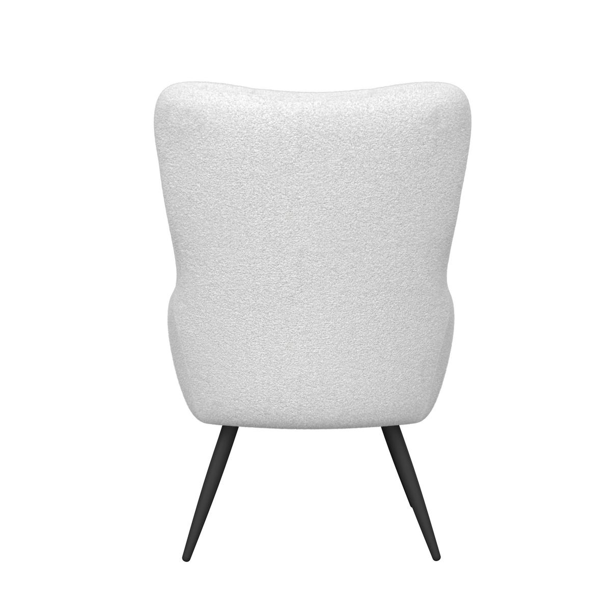 Ohrensessel Hanoi Webstoff weiß, B: 71 cm - Schwarz/Weiß, MODERN, Textil/Metall (71/98/83cm)