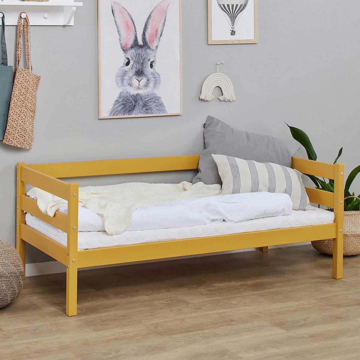 Kinder-/Jugenbett Comfort Gelb, Lf: 70x160 cm - Gelb, MODERN, Holz (70/160cm) - MID.YOU