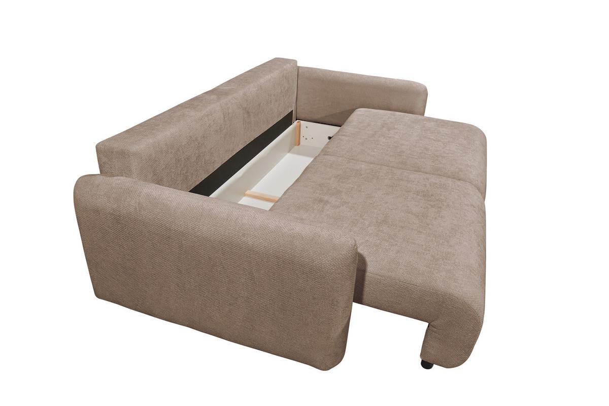 Schlafsofa Bubble 2 Taupe, B: 240cm - Taupe/Schwarz, MODERN, Textil (240/89/122cm) - MID.YOU