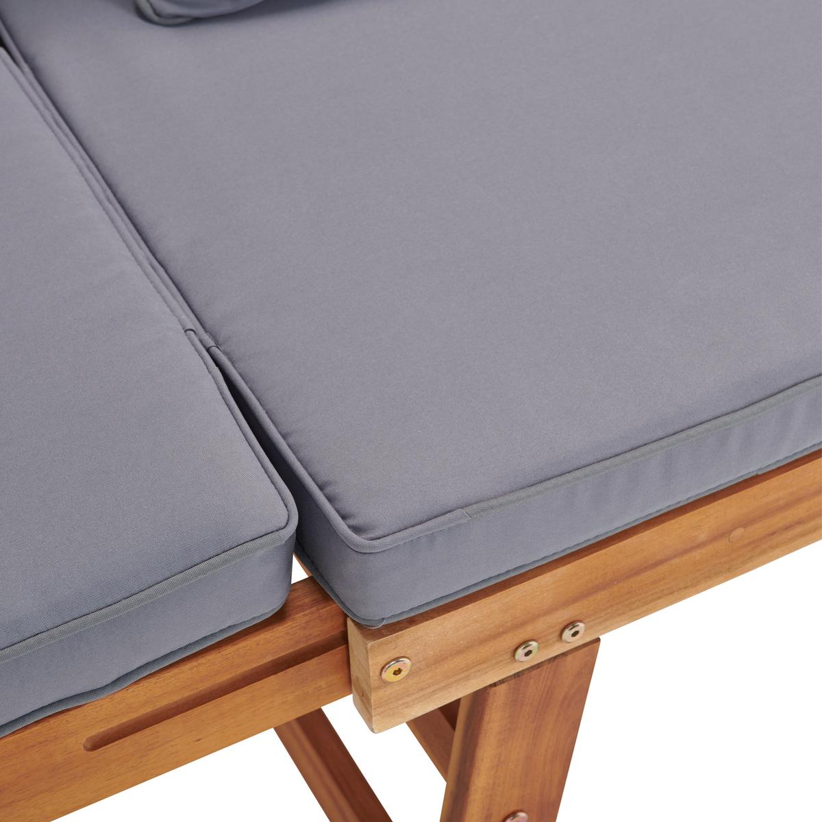 Kerti Pad Bali - akáciaszínű/szürke, Modern, textil/fa (190/75/68cm) - James Wood