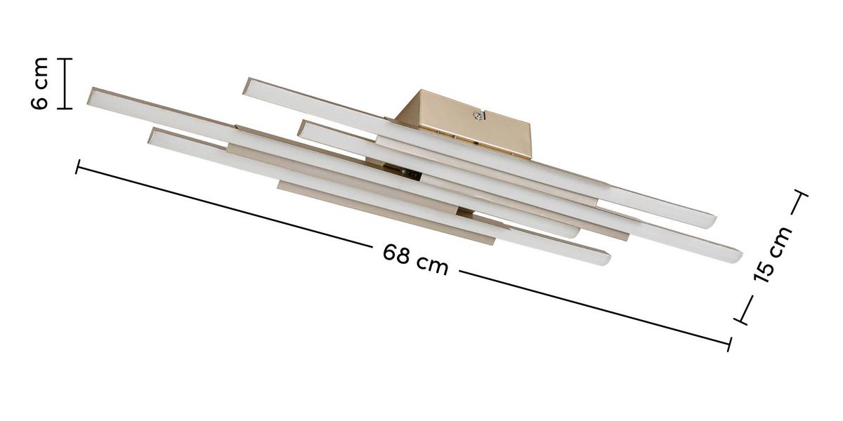 STROPNÍ LED SVÍTIDLO LIR - šampaňská, Moderní, kov/plast (68/15cm) - Mömax