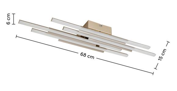 LED-Deckenleuchte Amra - Champagner, MODERN, Kunststoff/Metall (68/15/6cm) - Luca Bessoni