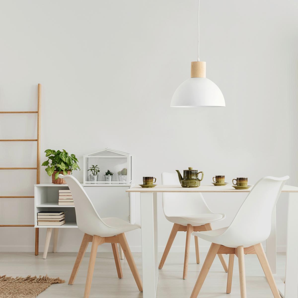 Pendelleuchte 99709/75 Daintree - Naturfarben/Weiß, Basics, Holz/Metall (34/120cm) - Brilliant