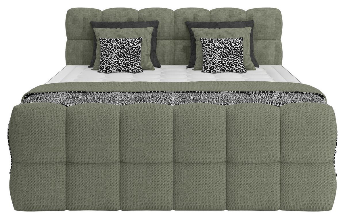 BOXSPRINGBETT inkl. Bettkasten 160x200 - Schwarz/Grün, Trend, Holz/Holzwerkstoff (160/200cm) - Sembella