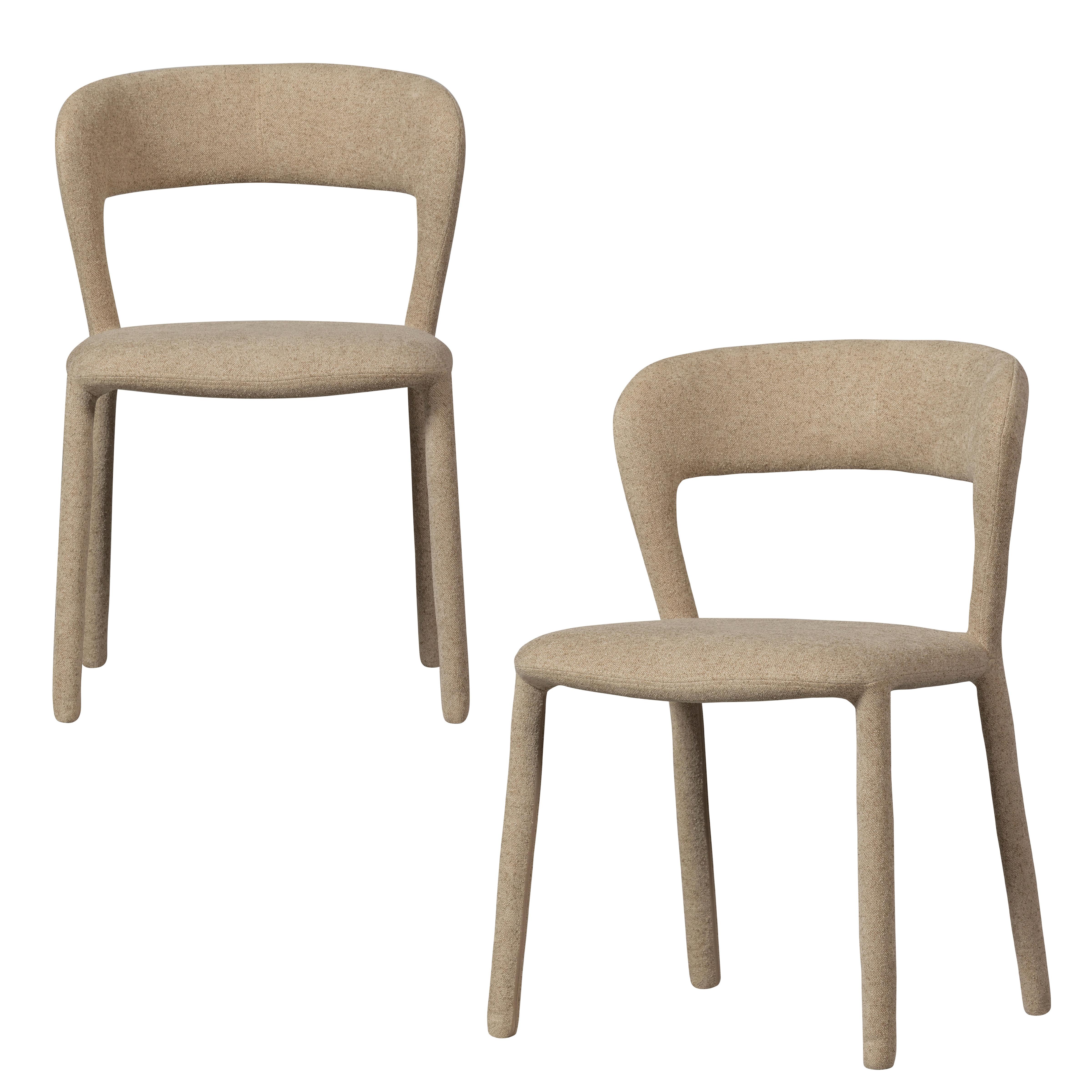 Stuhl-Set Noble Sandfarben B: 51cm - Sandfarben, MODERN, Textil (51/76/56cm) - Livetastic