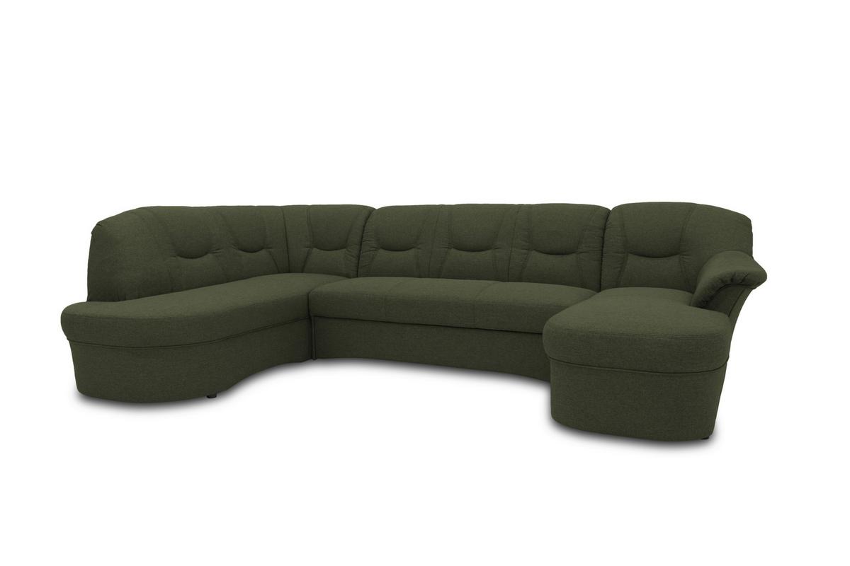 Wohnlandschaft Sarafina Grün - Schwarz/Grün, KONVENTIONELL, Textil (180/295/146cm) - MID.YOU