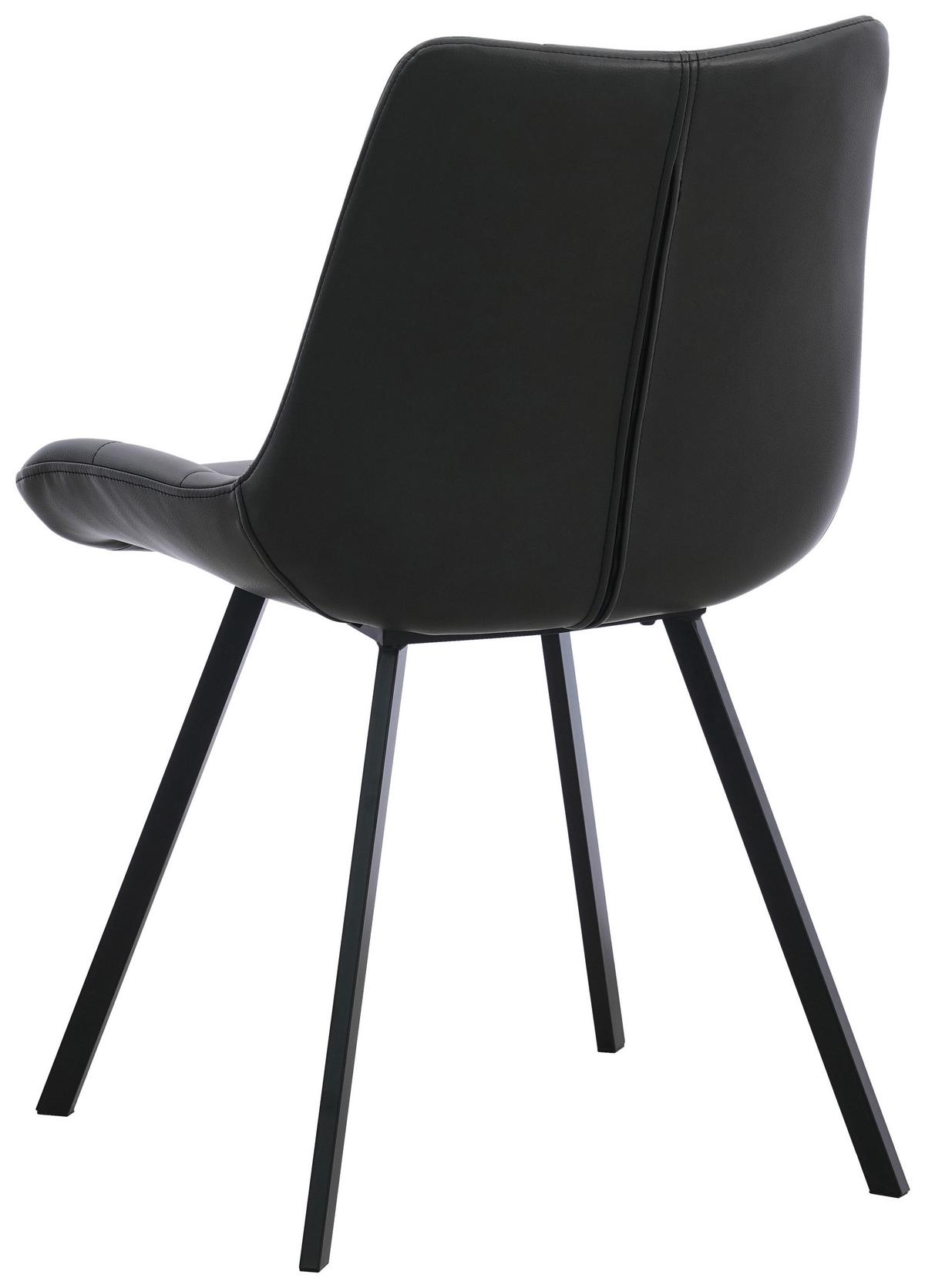 Stuhl Fritz Grau/Schwarz B: 54 cm - Schwarz/Grau, MODERN, Textil/Metall (54/86/62cm) - MID.YOU