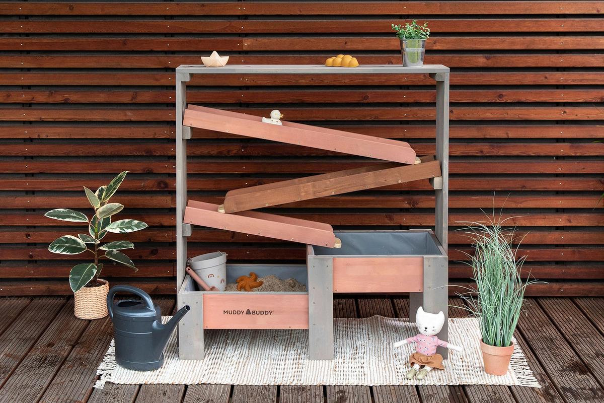 Wasserhahn Aqua Tower Holz, Lxbxh: 100x44x105 Cm - Altrosa/Grau, Basics, Holz (100/44/105cm) - MUDDY BUDDY